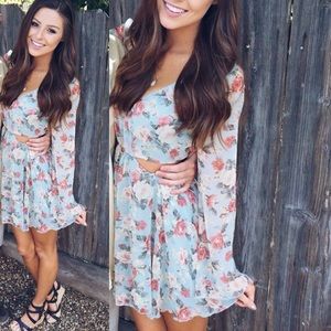 •Festival Season• floral bell sleeve with cut outs