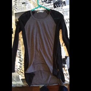 Lace Long Sleeve duo color high low top