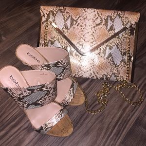 Bebe heels and clutch matching set