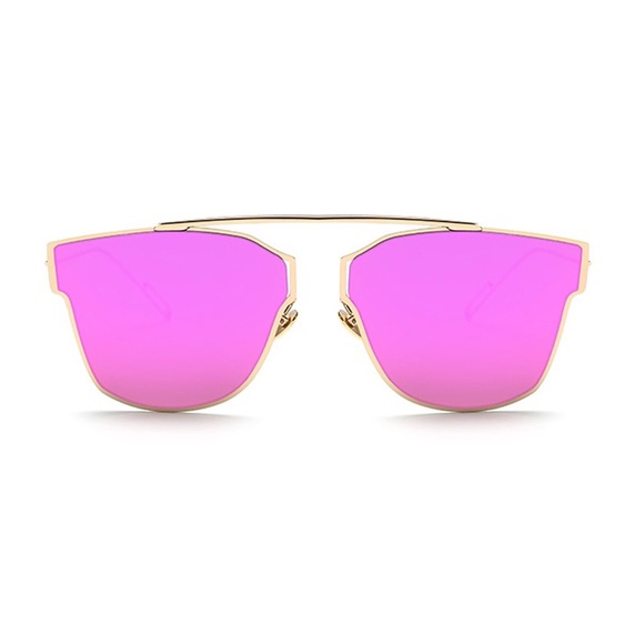 Pink reflective mirror sunglass