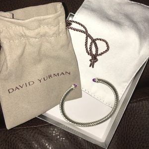 Cable classic bracelet with Amethyst and Diamonds