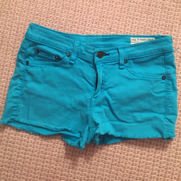 Rag and bone turquoise Jean shorts