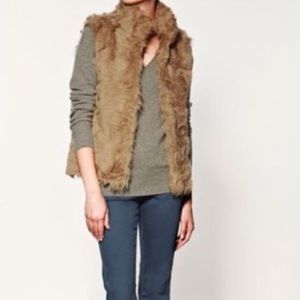 Zara Shearling Lambswool Vest-Real Fur!!!