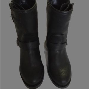 Forever 21 Midi Black Moto Boots