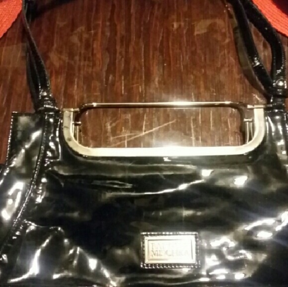 Patent Leather Black Shoulder Bag - Picture 2 of 2