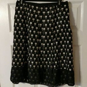 Ann Taylor Silk Black and Gold Skirt