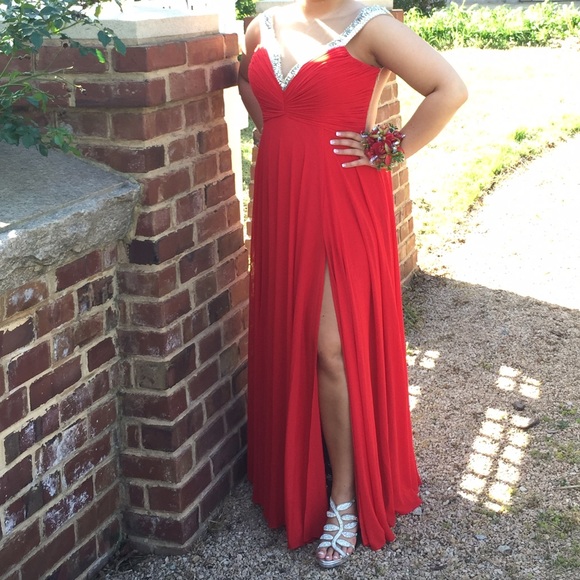 Red Rachel Allen Prom Dress