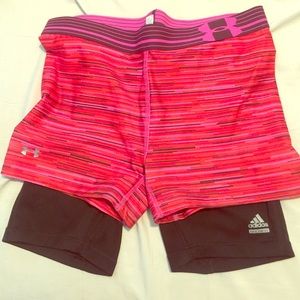 Underarmor & Adidas compression shorts bundle