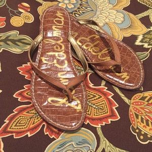 Sam Edelman "Gracie" Brown Leather Sandals - 6.5