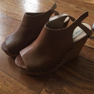 Brown Studded Wedges