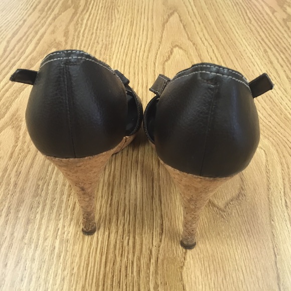 Ralph Lauren Peep Toe Sandal w Cork Heel 8M - Picture 2 of 3