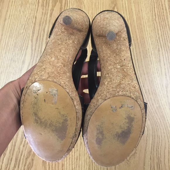 Ralph Lauren Peep Toe Sandal w Cork Heel 8M - Picture 3 of 3