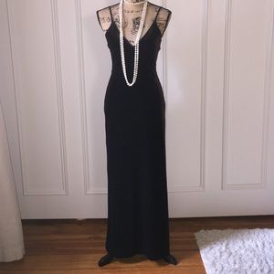 Bebe long velvet cocktail dress