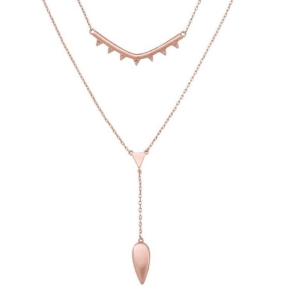 Tiered Lariat Necklace | Rose Gold