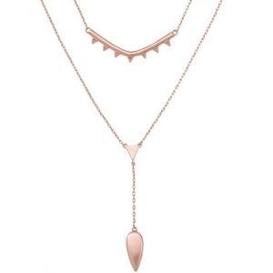 Tiered Lariat Necklace | Rose Gold