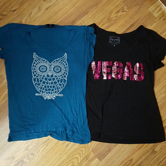 2 blingy t shirts size M
