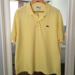 Lacoste Men's Pale Yellow polo shirt collar size 6