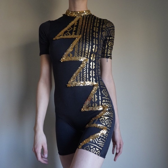 Other - Black and gold patterned unitard