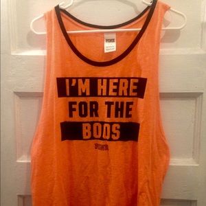 PINK Orange/Black, Muscle Tank (Size: L)