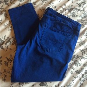 American Eagle cobalt blue jeggings
