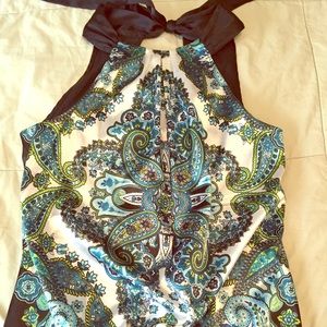 Satin tank with tie and key hole in the back