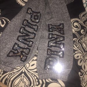 Limited edition pink vs cropped sweatpants