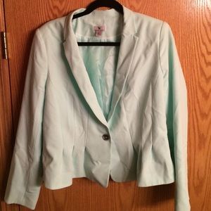 Minty fresh blazer with cinched waist