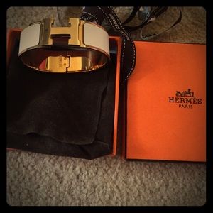 Authentic Wide Hermes H Bracelet Clic Clac Gold GM
