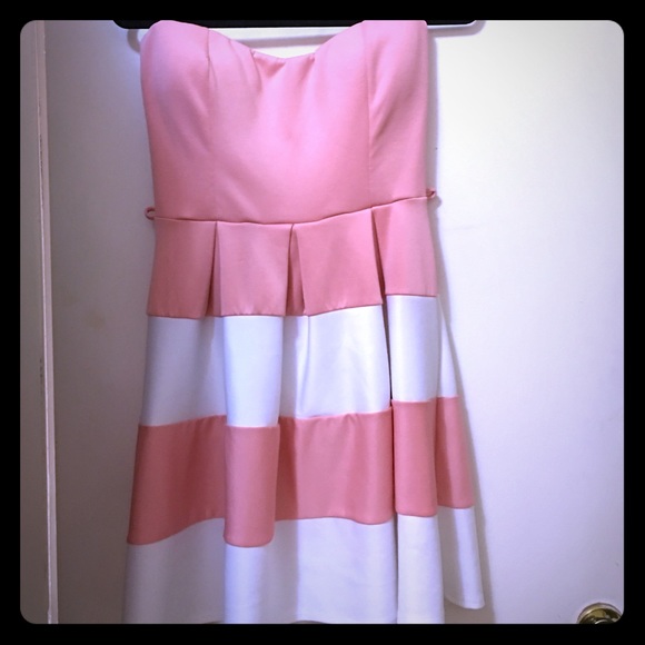 Strapless Peach and White XL Dress