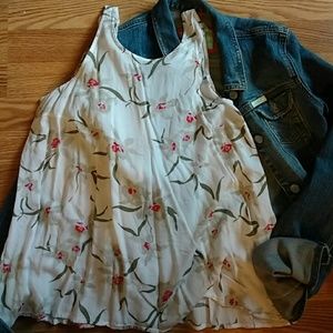 Old Navy Tropical Print Swing Blouse