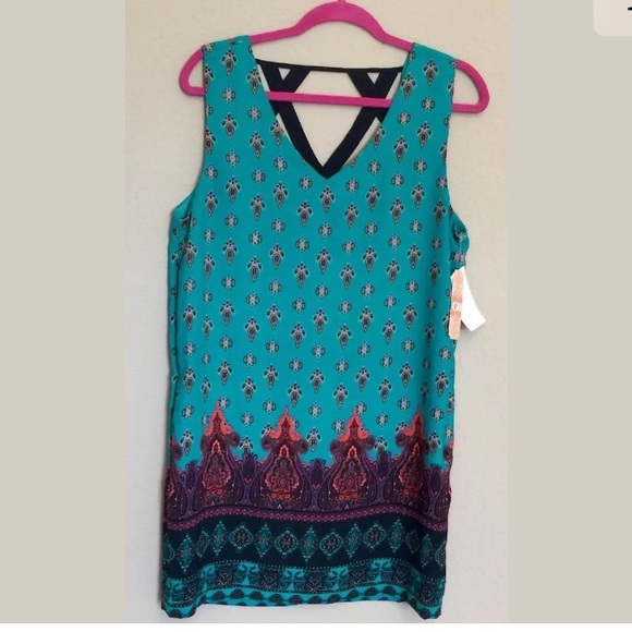Gianni Bini Dress Turquoise Moroccan Luminara
