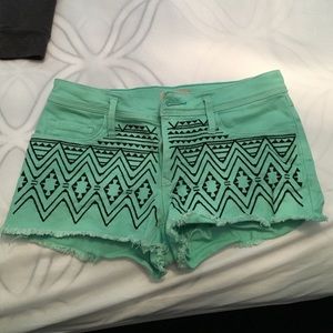 Mint green Roxy denim shorts