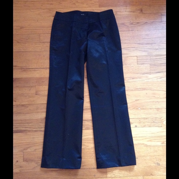 BCBG TUXEDO PANTS Black Satin Wide Leg Trouser 6 - Picture 2 of 4