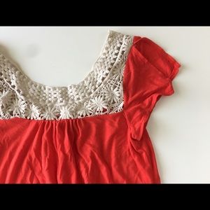 American Eagle Orange Crochet Top