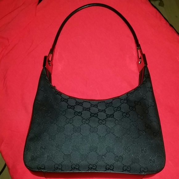 Gucci Black Canvas GG shoulder bag