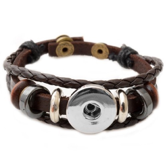 Button Bracelet Multilayer Leather Style