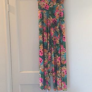 Wide leg stretchy Hawaiian print pants