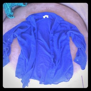 Shear royal blue top