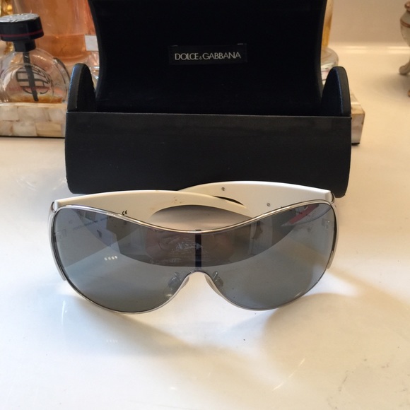 Dolce and Gabbana White Large Sunglasses