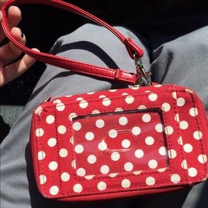 Thirty one red polka dot wristlet 31 brand