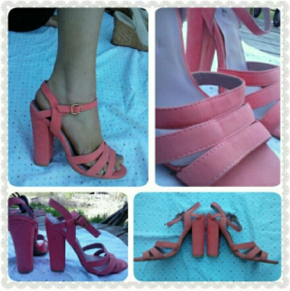 Re-Posh Qupid PEACH CHUNKY HEEL SANDAL