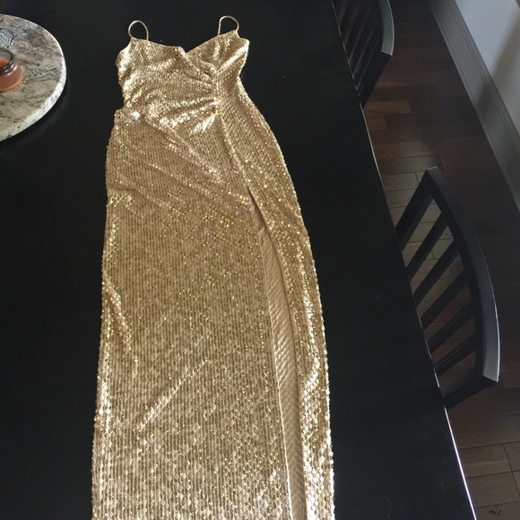 Long Gold Sequin Dress size 4