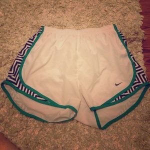 White Nike with green trim & fun design