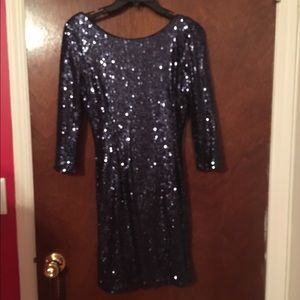 Navy sequined mini dress