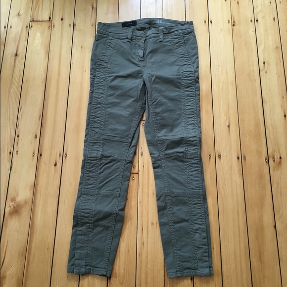 J. Crew seamed motorcycle pant olive green