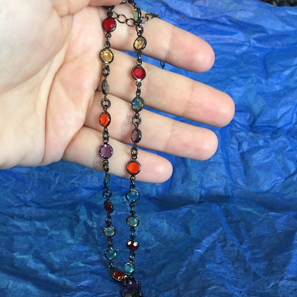 Multi color diamond necklace - Picture 1 of 2