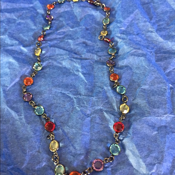 Multi color diamond necklace - Picture 2 of 2