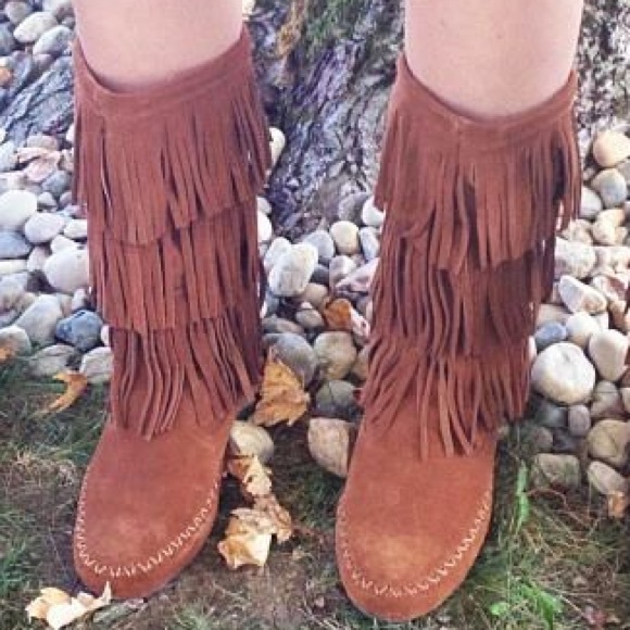 Fringe boots - worn once! - Picture 1 of 1