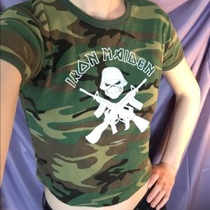 Iron Maiden camouflage crop top