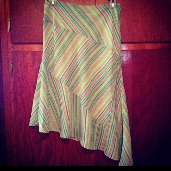 Multicolored striped asymmetrical skirt. - Picture 1 of 1